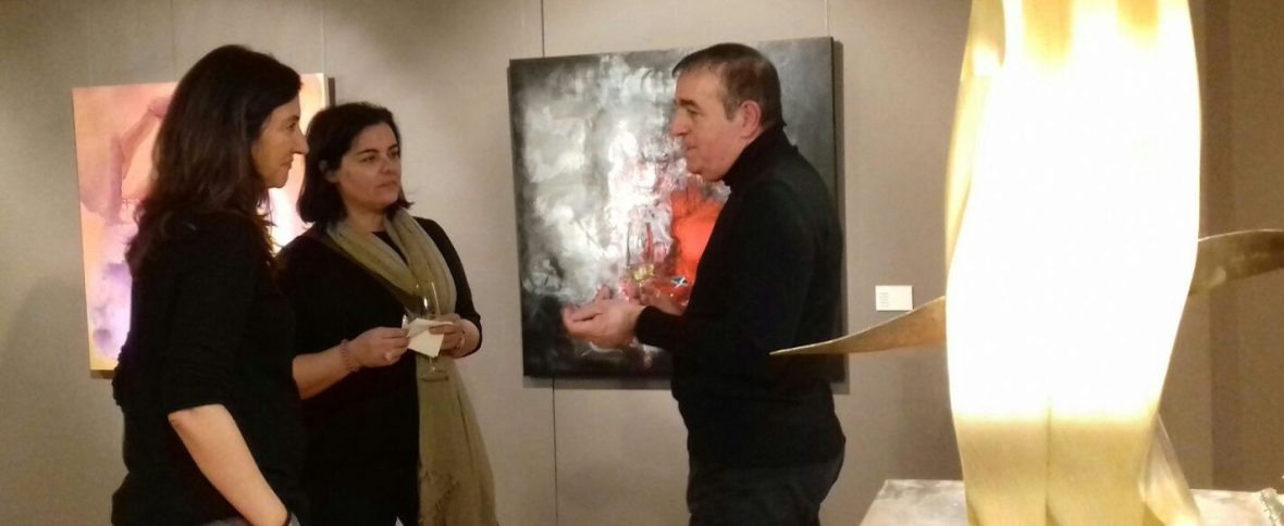 Blanche con la pintora Monica Retche y la escultora Anna Torres